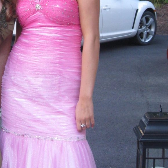 Jovani, Size 4 Dark Pink & Light pink formal dress - Picture 7 of 11